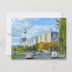 Berlin Television Tower and Busy Street Postcard