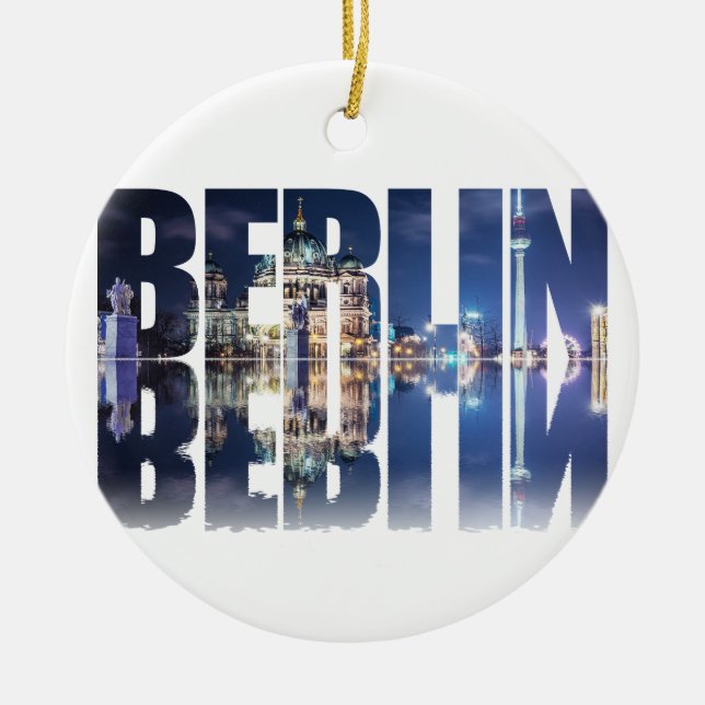Berlin text souvenir ceramic ornament (Front)