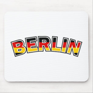 Berlin, text with Germany flag colors Mouse Pad