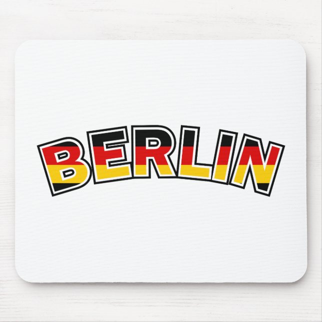Berlin, text with Germany flag colors Mouse Pad (Front)