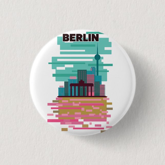 Berlin Travel poster 1 Inch Round Button (Front)