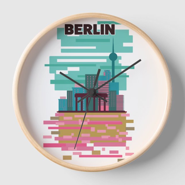Berlin Travel poster Clock (Front)