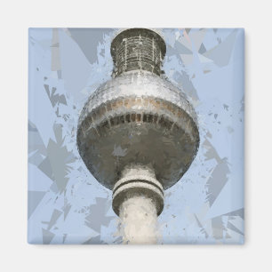 Berlin TV Tower Abstract Germany Travel Art Magnet