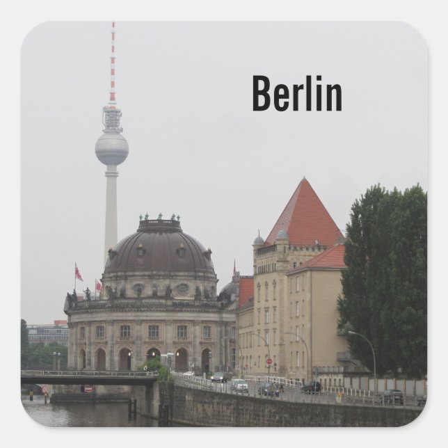 Berlin TV Tower Square Sticker (Front)