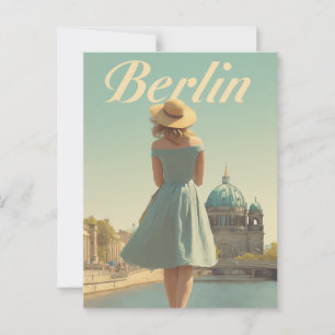 Berlin vintage 50s travel postcard