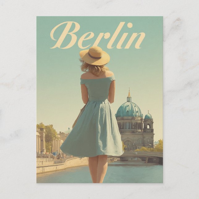 Berlin vintage 50s travel postcard (Front)