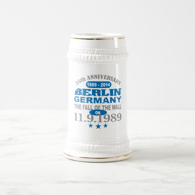 Berlin Wall Germany 25 Year Anniversary Beer Stein (Center)