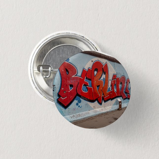 Berlin Wall Graffiti 1 Inch Round Button (Front & Back)