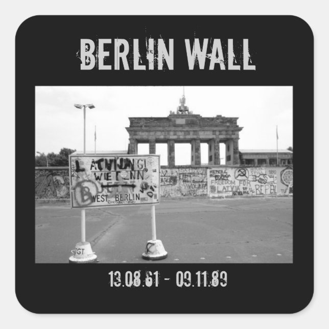 Berlin Wall Square Sticker (Front)