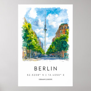 Berlin Watercolor 1 Poster