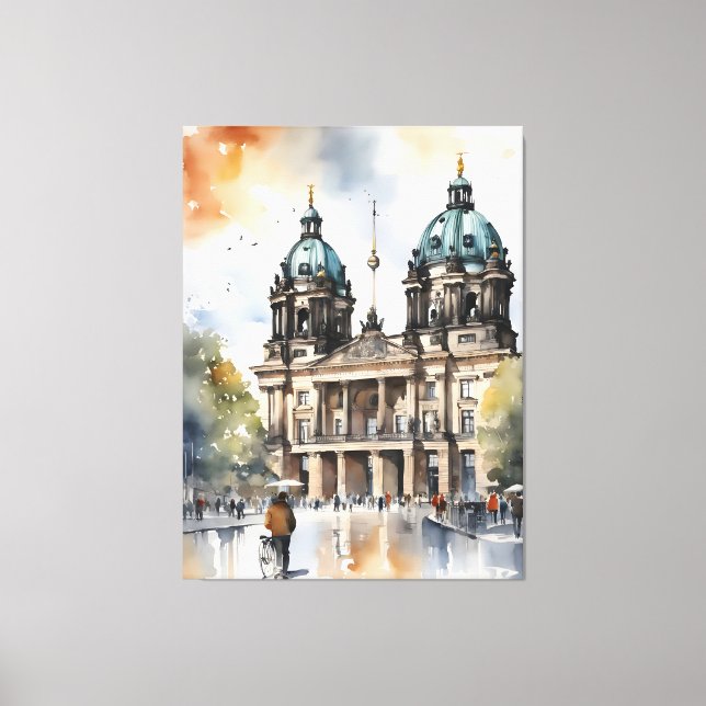 Berlin watercolor art canvas print (Front)
