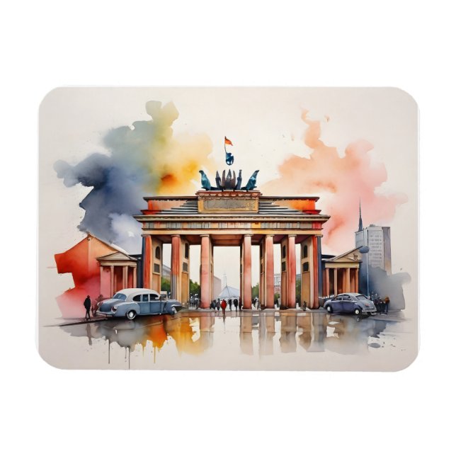 Berlin watercolor art magnet (Horizontal)