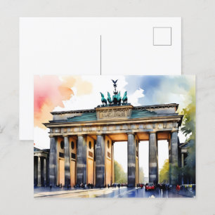 Berlin watercolor art postcard