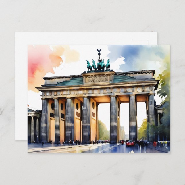 Berlin watercolor art postcard (Front/Back)