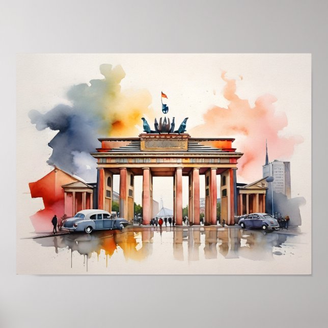 Berlin watercolor art poster (Front)