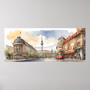 Berlin watercolor art poster