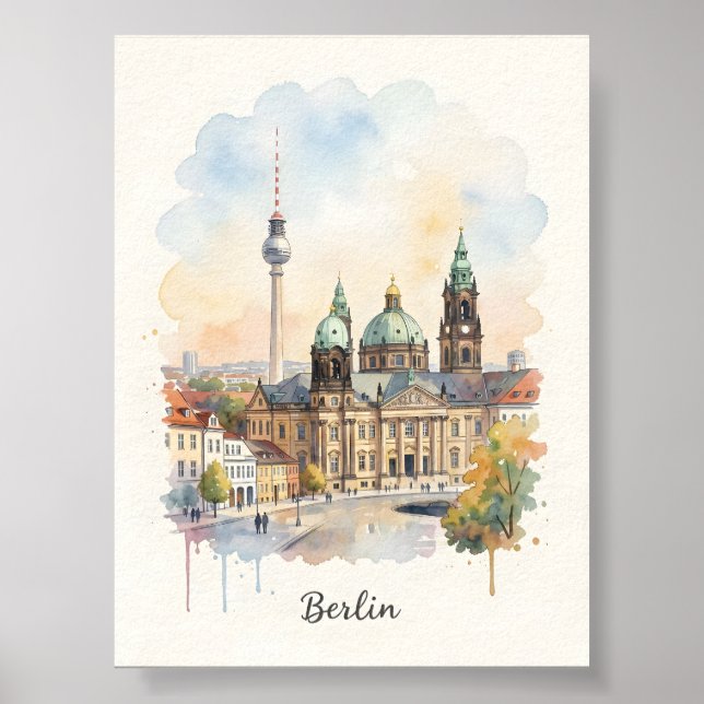Berlin watercolor art poster (Front)
