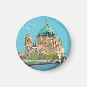 Berliner Dom Germany Whimsical Illustration Magnet