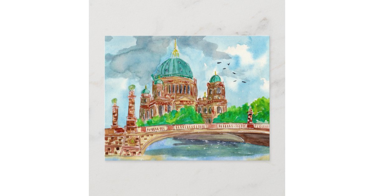 Berliner Dom Watercolor Postcard | Zazzle