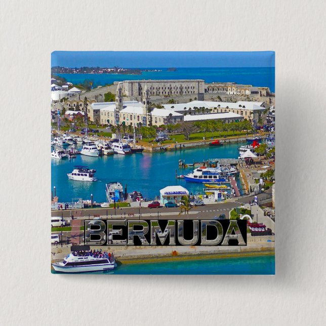 Bermuda 2 Inch Square Button (Front)