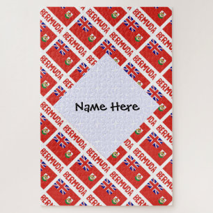 Bermuda and Bermudian Flag Tiled with Your Name Jigsaw Puzzle