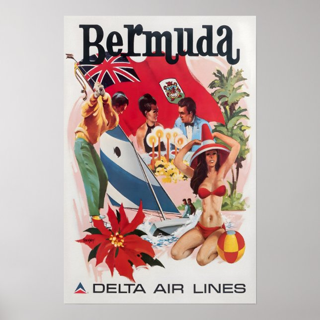 Bermuda Art Daniel Sweeney Print Delta Airlines Tr (Front)