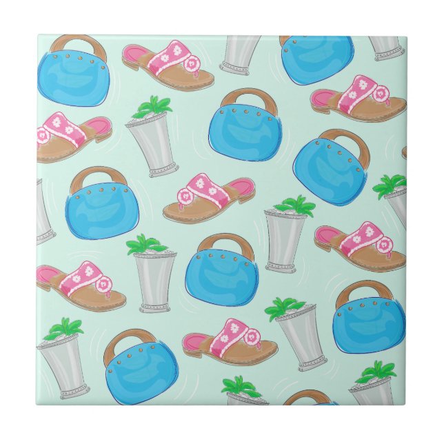 Bermuda Bag Sandals Mint Julep Preppy Derby Tile (Front)