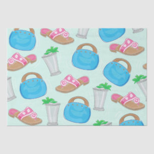 Bermuda Bag Sandals Mint Julep Preppy Tissue Paper