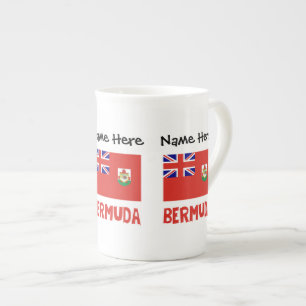 Bermuda Bermudian Flag Personalized Name Bone China Mug