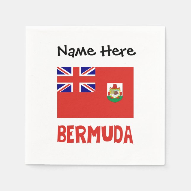 Bermuda Bermudian Flag Personalized Name Napkin (Front)