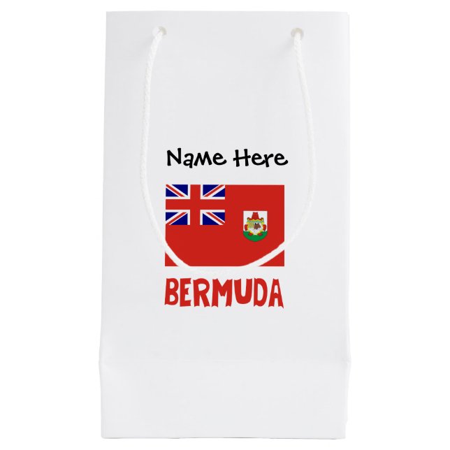 Bermuda Bermudian Flag Personalized Name Small Gift Bag (Front)