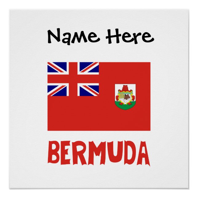 Bermuda Bermudian Flag Personalized  Poster (Front)