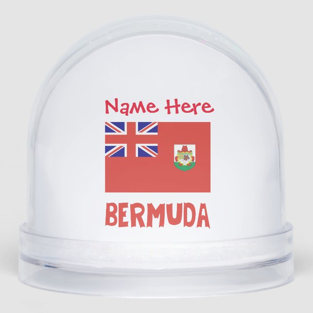 Bermuda Bermudian Flag Red Personalized Snowglobe (Front)