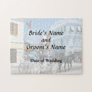 Bermuda - Carriage Ride in Hamilton Wedding Favour Jigsaw Puzzle