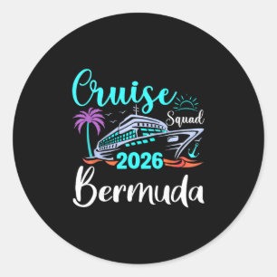 Bermuda Cruise Squad 2026 Family Holiday Matching  Classic Round Sticker