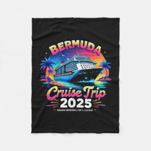 Bermuda Cruise Trip 2025 Sunset Vacation Gift Fleece Blanket