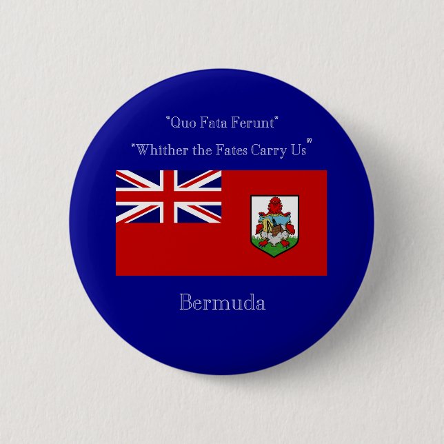 Bermuda Flag and Motto 2 Inch Round Button (Front)