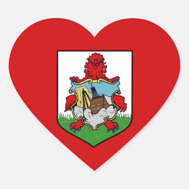 bermuda flag heart sticker (Front)