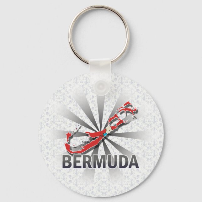 Bermuda Flag Map 2.0 Keychain (Front)