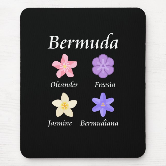 Bermuda Flower Icons Named Colour Mouse Pad (Front)