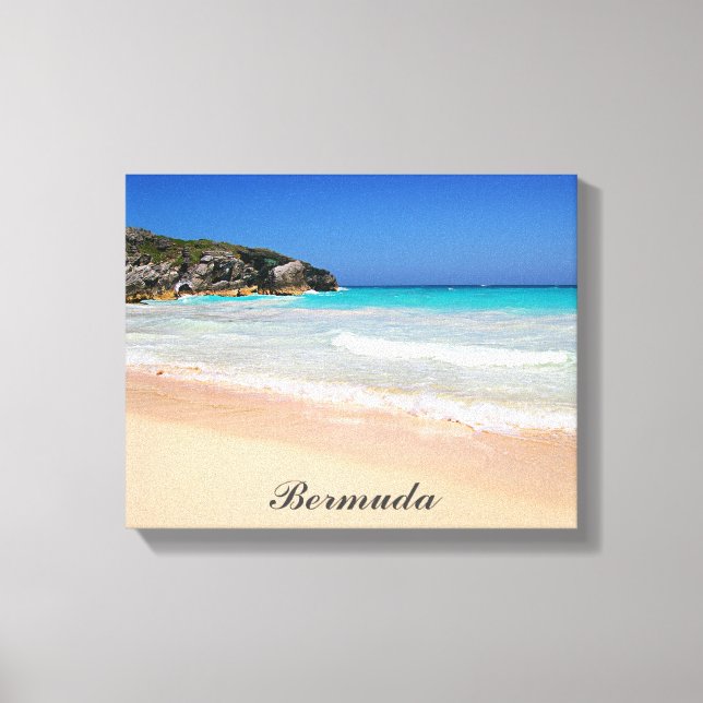 Bermuda Horseshoe Bay Pink Sand Beach Canvas Print (Front)