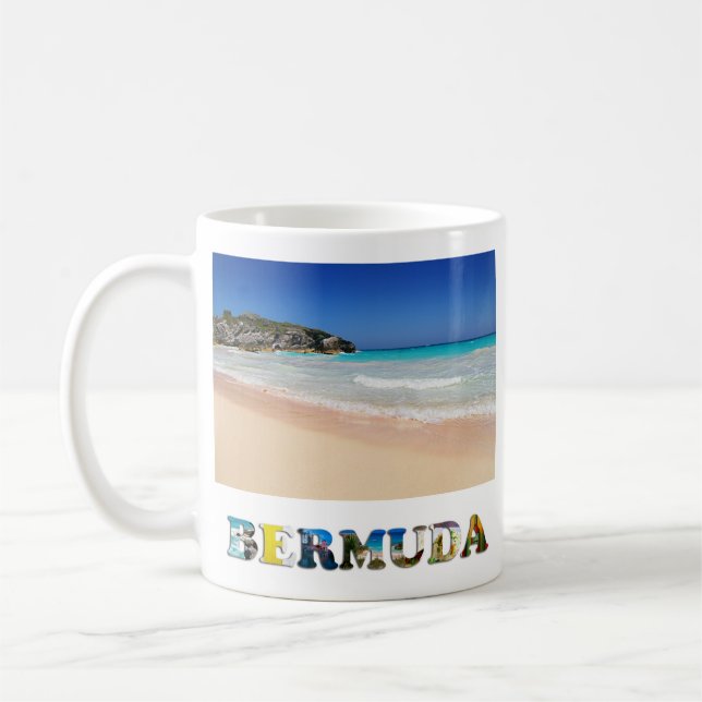 Bermuda Horseshoe Bay Pink Sand Beach Photo Coffee Mug (Left)