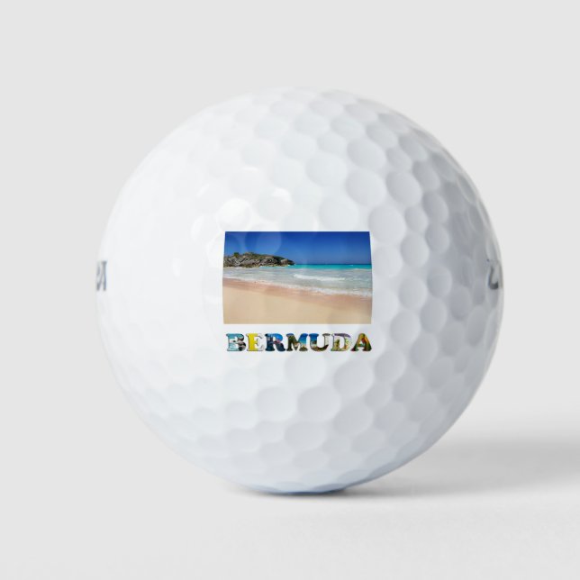 Bermuda Horseshoe Bay Pink Sand Beach Photo Golf Balls (Front)