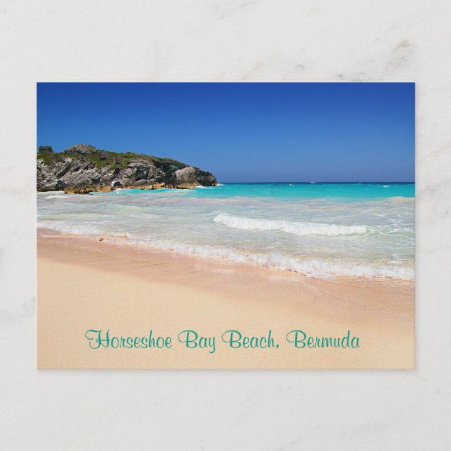 Bermuda Horseshoe Bay Pink Sand Beach Photo Postca Postcard (Front)
