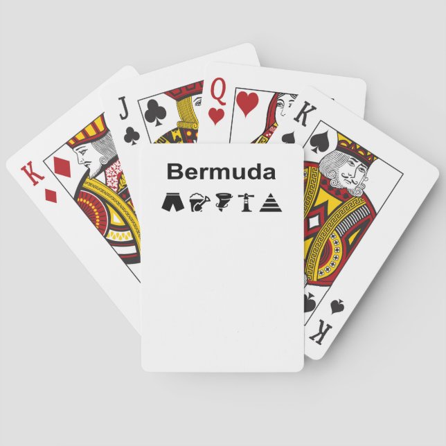 Bermuda Icons Monotone Light-Colour Playing Cards (Back)