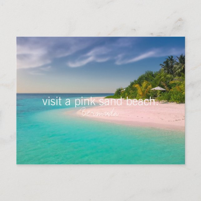 Bermuda Inspirational bucket list pink sand beach Postcard (Front)