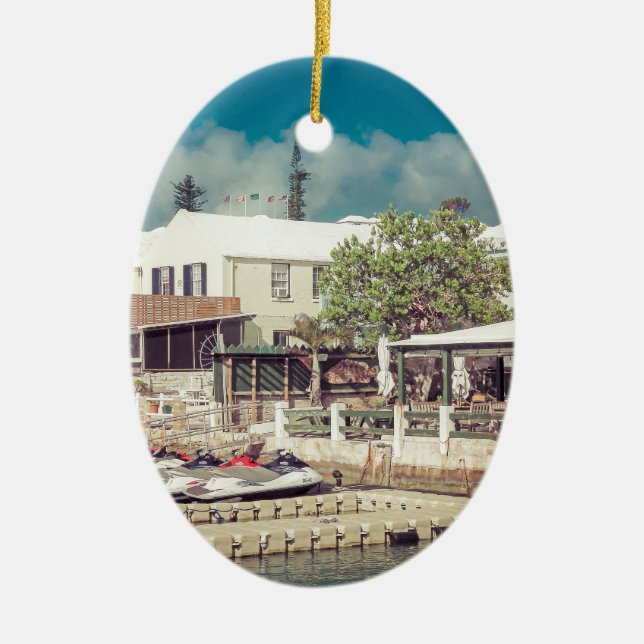 Bermuda Jet ski Ceramic Ornament (Front)