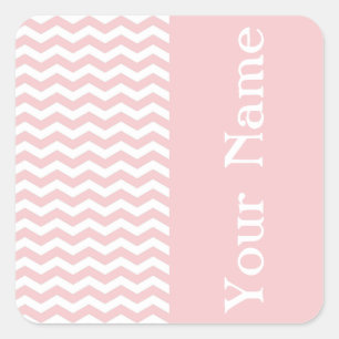 Bermuda Pink Wave Chevron with name Square Sticker