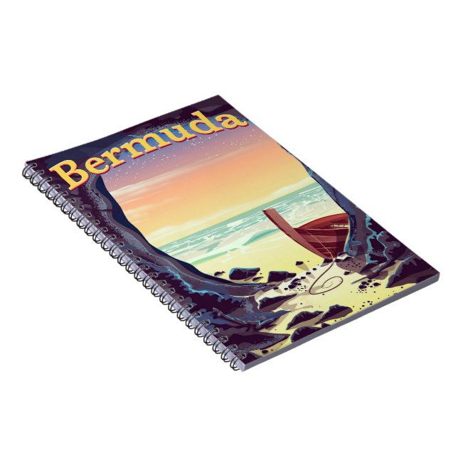 Bermuda Pirate Cave travel poster Notebook (Right Side)