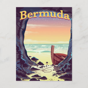 Bermuda Pirate Cave travel poster Postcard